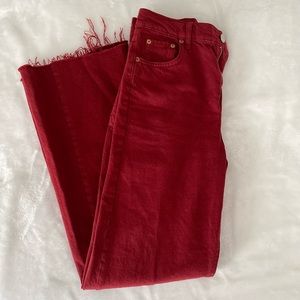 Deep Red Zara 90’s Full Length Jeans